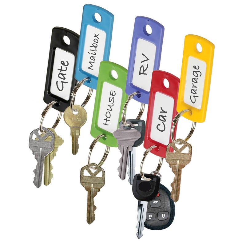 Lucky Line Flexible Colored Plastic Key Tag with 3/4" Split Ring in Assorted Colors, 75 Key Tags (16975) - Image 3